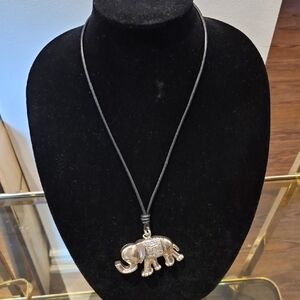Silver Elephant Pendant Necklace